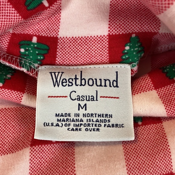 Westbound Plaid Christmas Tree Long Sleeve Turtleneck Blouse, Medium - Picture 10 of 13